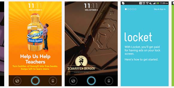 Android Apps which offers money payment for its users Locket lock screen