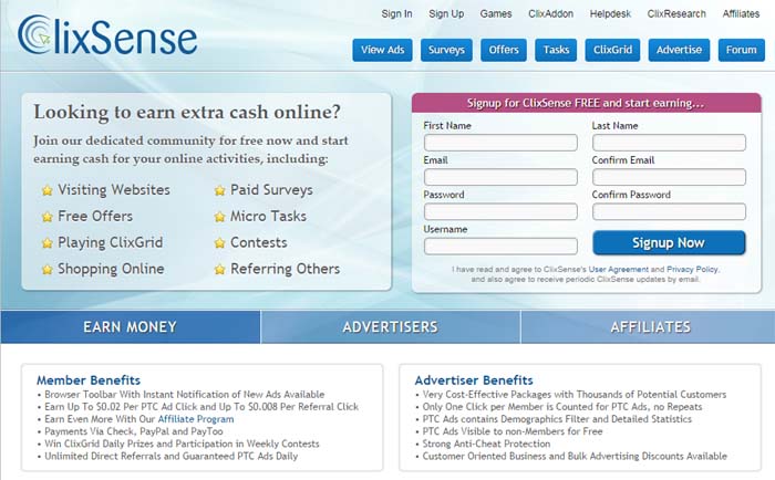 01 Clixsense.com It's a paid to click (PTC) website using which users get paid