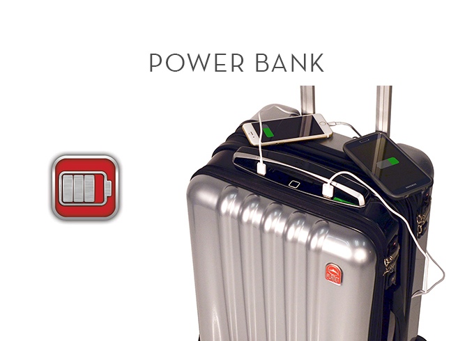 03 high-tech suitcase comes with biometric lock, built-in power bank, Bluetooth speakerphone