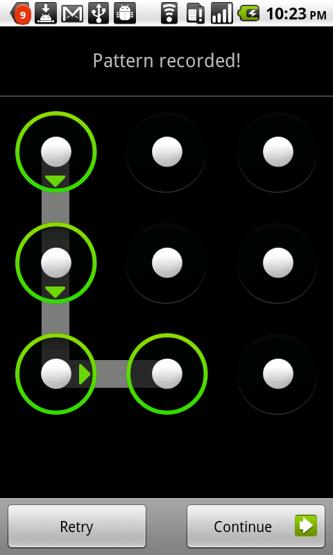 android unlock pattern